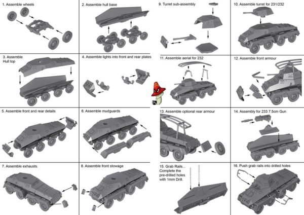 1/72 WW2 German SdKfz 231 8-rad 1 x Armoured Car Plastic Soldier Company unboxed - Image 12