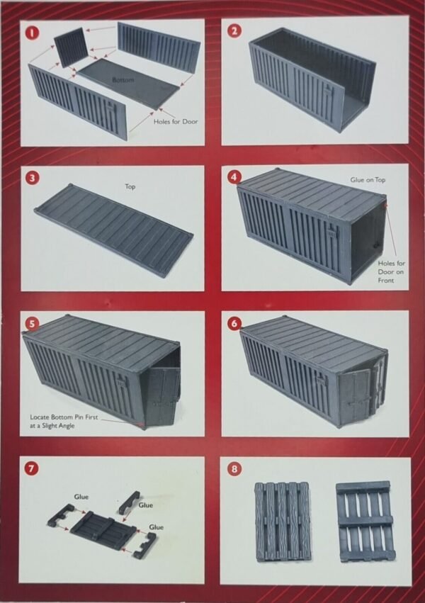 1 Shipping Container & Pallets 20FT Renedra wargames Scenery Terrain 28mm 1/56 - Image 2