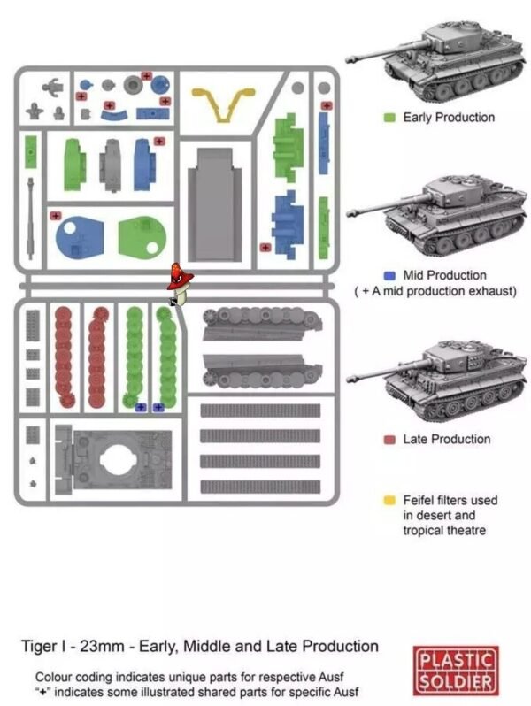 1/72 WW2 German Tiger 1 Tank Plastic Soldier Company 1 x Tank unboxed sprues - Image 8
