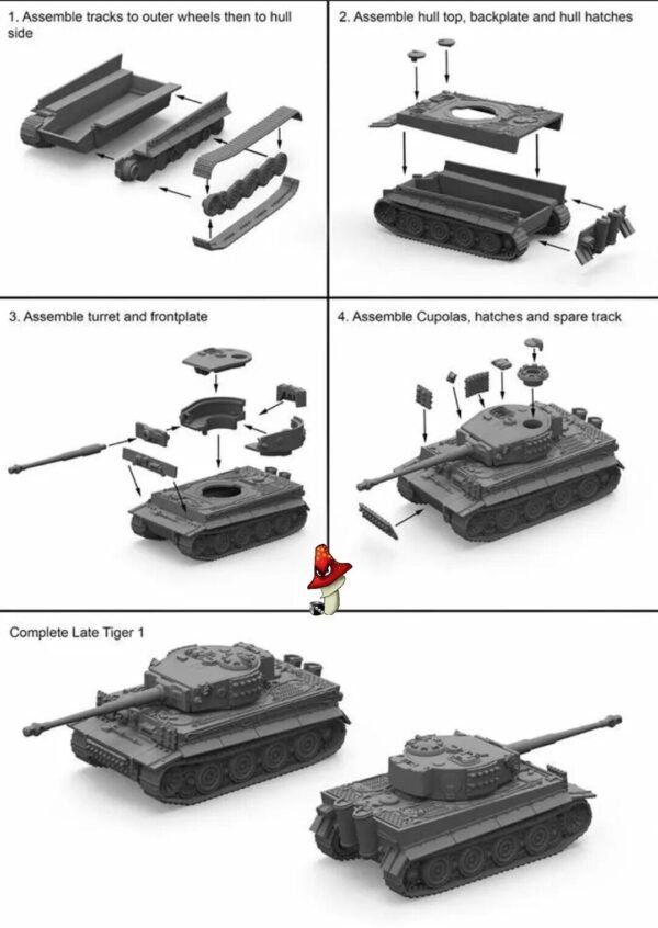 1/72 WW2 German Tiger 1 Tank Plastic Soldier Company 1 x Tank unboxed sprues - Image 9