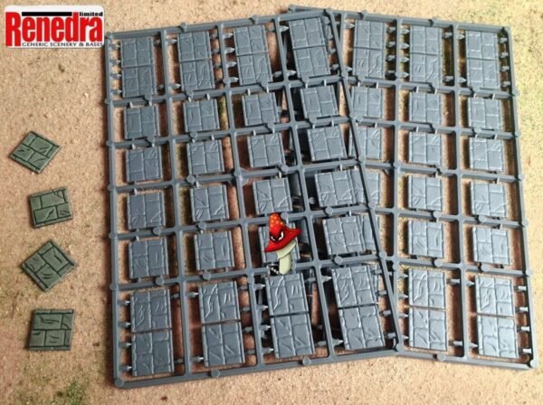 64 20mm x 20mm Paved Effect Bases Wargaming Plastic Bases Renedra