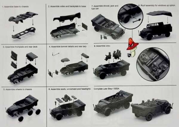 1/72 WW2 German Steyr heavy Car Plastic Soldier Company 1 x Car unboxed sprues - Image 9