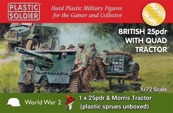 1/72 WW2 Britsh 1 x 25pdr & Morris Tractor Plastic Soldier Company unboxed sprue