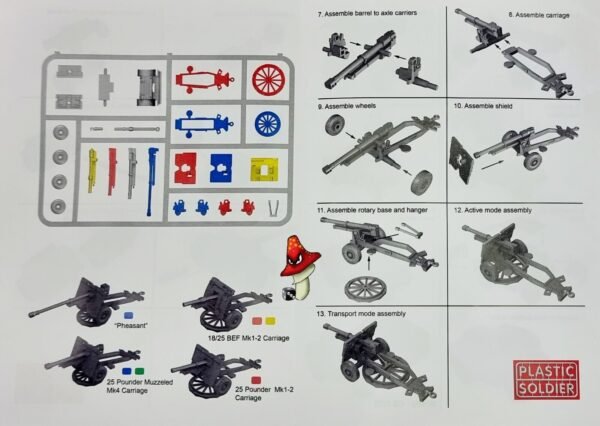 1/72 WW2 Britsh 1 x 25pdr & Morris Tractor Plastic Soldier Company unboxed sprue - Image 5