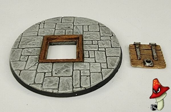 80mm Round Paved Dungeon Trap door/ Temple Scenic Resin Base Warhammer 40K D&D - Image 2