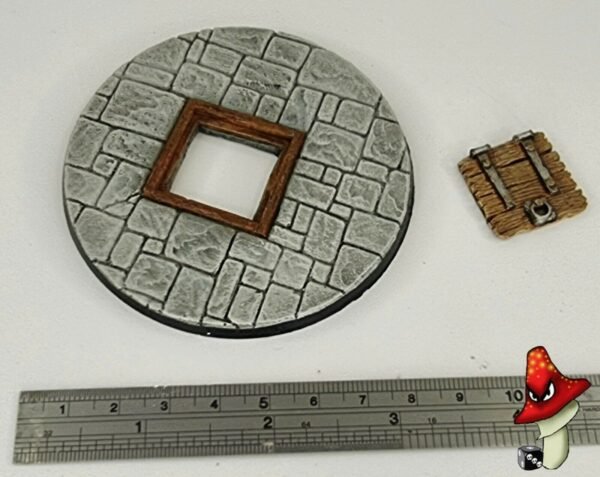 80mm Round Paved Dungeon Trap door/ Temple Scenic Resin Base Warhammer 40K D&D - Image 3