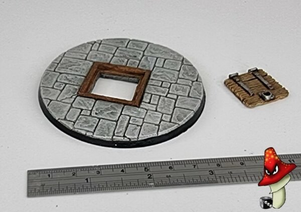 80mm Round Paved Dungeon Trap door/ Temple Scenic Resin Base Warhammer 40K D&D - Image 5