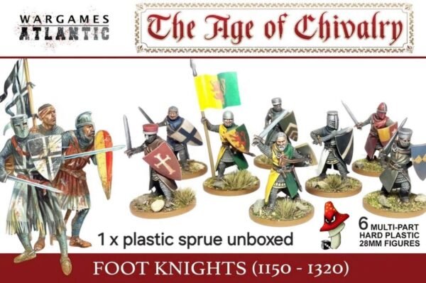 Foot Knights (1150-1320) Wargames Atlantic  28mm 1/56 1 x Plastic sprue Unboxed