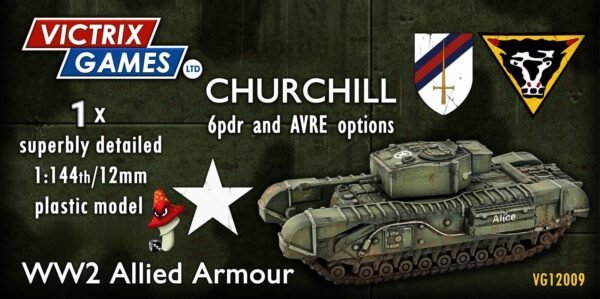 British CHURCHILL Tank 12mm 1:144 scale WWII 1 x sprue unboxed Victrix VG12009