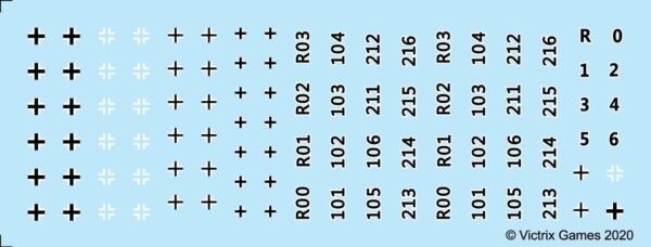 Victrix German crosses & black / white numbers 12mm 1:144 Transfers  Decals WWII