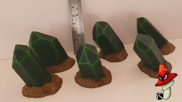 6 Large Crystal Rock Set , Wargames Scenery 40k Fantasy terrain