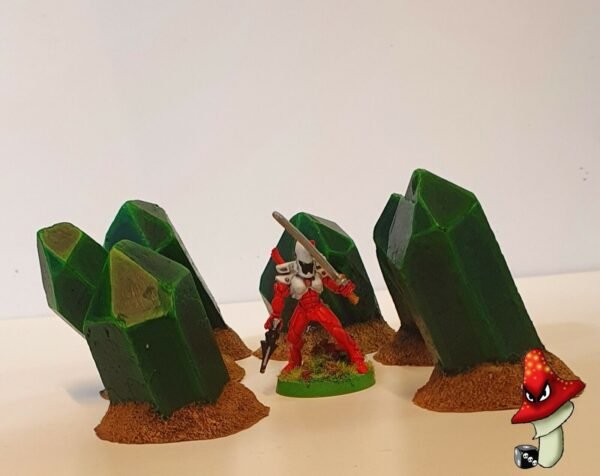 6 Large Crystal Rock Set , Wargames Scenery 40k Fantasy terrain - Image 2