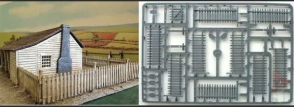 28mm 1/56 Scenery PICKET FENCES - GREY RN10 Renedra 86416 - Image 2