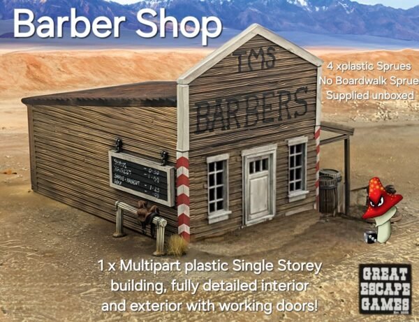 Single Storey Barbers Building Sprue No Boardwalks 28mm Dead Man’s Hand Unboxed