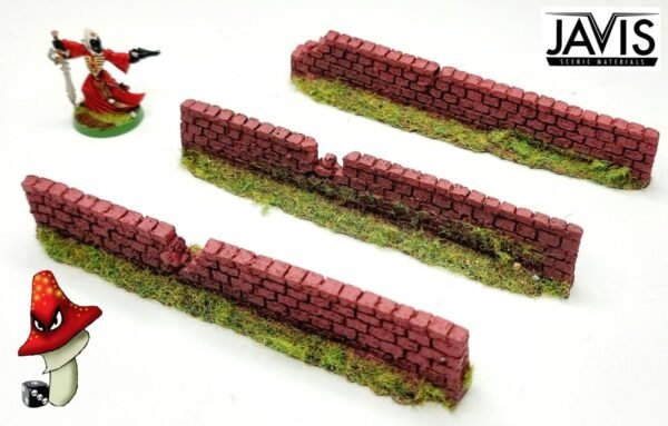 1 x 134mm Damaged Dark Red Brick Garden Walling Resin 1/72 00 Gauge Javis - Image 2