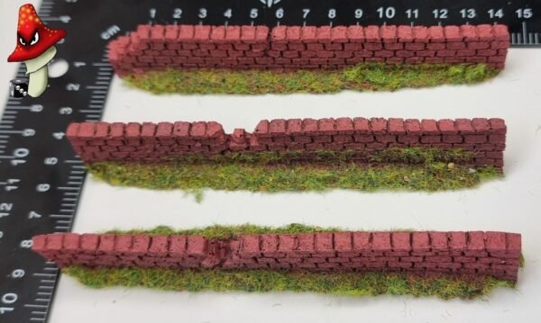 1 x 134mm Damaged Dark Red Brick Garden Walling Resin 1/72 00 Gauge Javis - Image 3