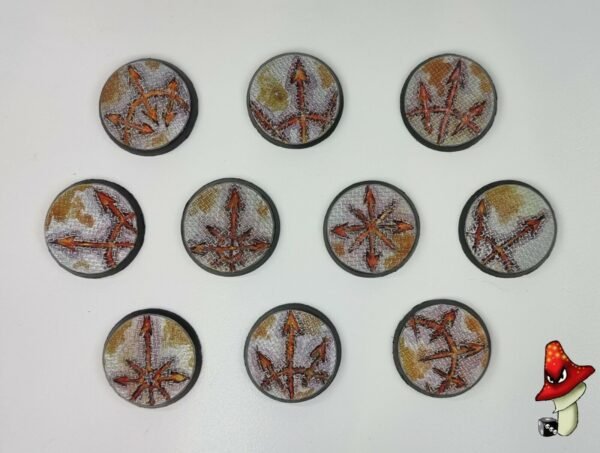 10 x 32mm Chaos Symbols metal flooring Round Resin Bases 40k Demons wargames