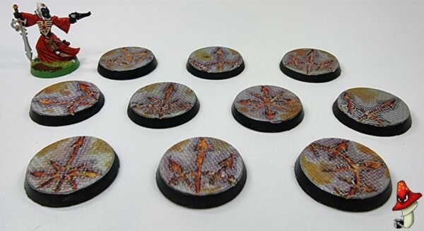 10 x 32mm Chaos Symbols metal flooring Round Resin Bases 40k Demons wargames - Image 2