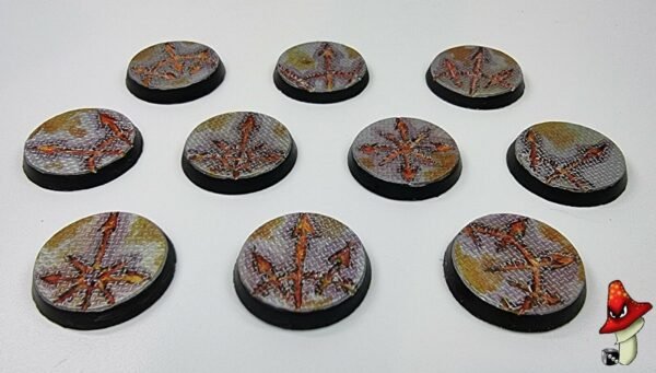 10 x 32mm Chaos Symbols metal flooring Round Resin Bases 40k Demons wargames - Image 4