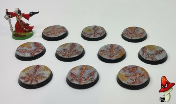 10 x 32mm Chaos Symbols metal flooring Round Resin Bases 40k Demons wargames - Image 9