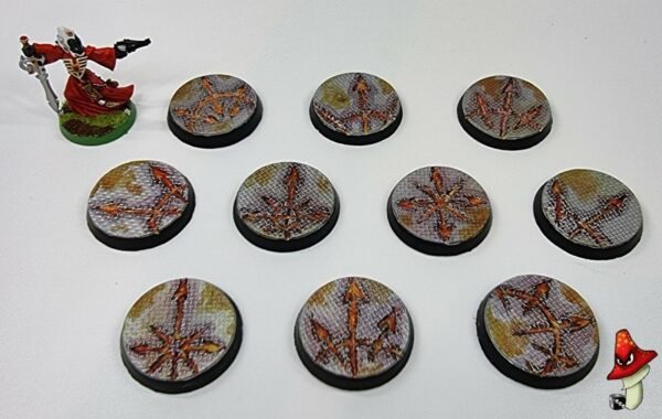 10 x 32mm Chaos Symbols metal flooring Round Resin Bases 40k Demons wargames - Image 10