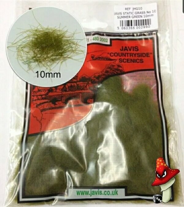 Static Grass No 10  Summer Green 10mm fibres Javis Scenics JHG10 hairy grass - Image 4