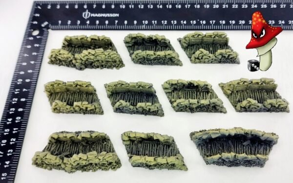 10 x Straight Trench Sections 15mm Scale JAVIS wargames scenery terrain WWII WWI