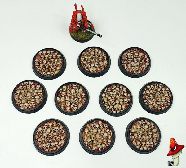 10 × 32mm Recessed Skull Fields Round Resin Bases. Chaos undead khorne - Image 2