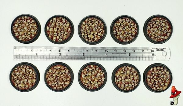 10 × 32mm Recessed Skull Fields Round Resin Bases. Chaos undead khorne - Image 10