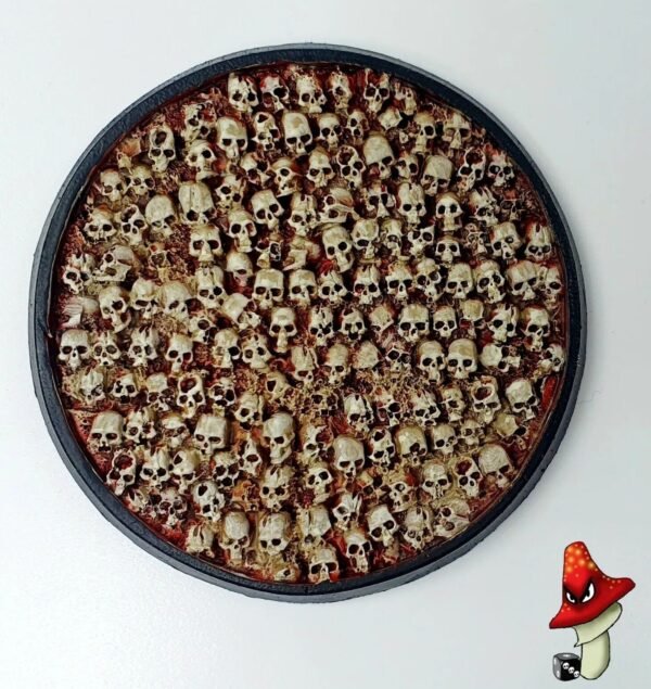 1 × 60mm Recessed Skull Fields Round Resin Base. Chaos undead khorne 40k - Image 2