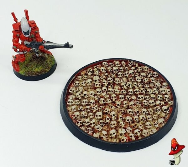 1 × 60mm Recessed Skull Fields Round Resin Base. Chaos undead khorne 40k - Image 4