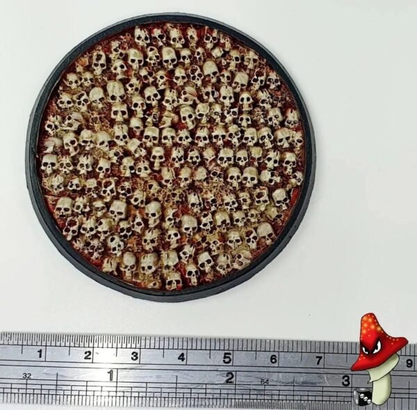 1 × 60mm Recessed Skull Fields Round Resin Base. Chaos undead khorne 40k - Image 5