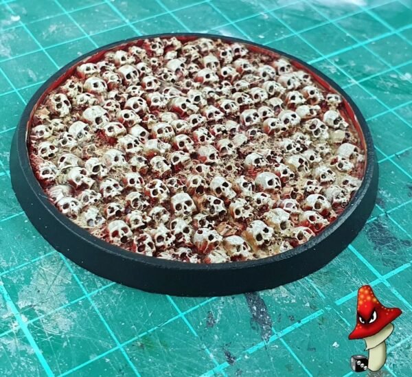 1 × 60mm Recessed Skull Fields Round Resin Base. Chaos undead khorne 40k - Image 9