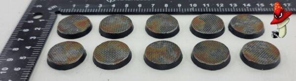 10 X 25mm Metal flooring Round Resin Bases 40k wargames industrial Warhammer