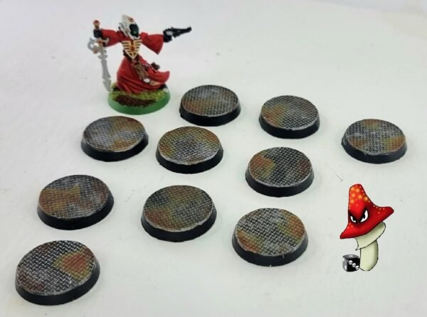 10 X 25mm Metal flooring Round Resin Bases 40k wargames industrial Warhammer - Image 3