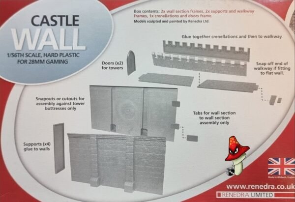 Renedra Castle Wall Sections 28mm 1/56 Scale Plastic wargames scenery - Image 2