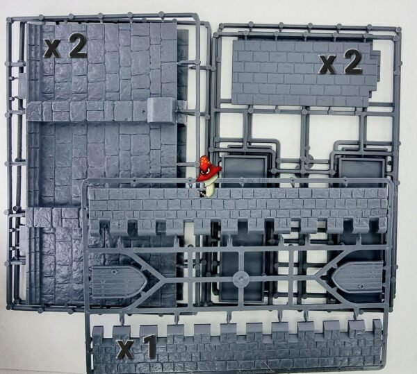 Renedra Castle Wall Sections 28mm 1/56 Scale Plastic wargames scenery - Image 3