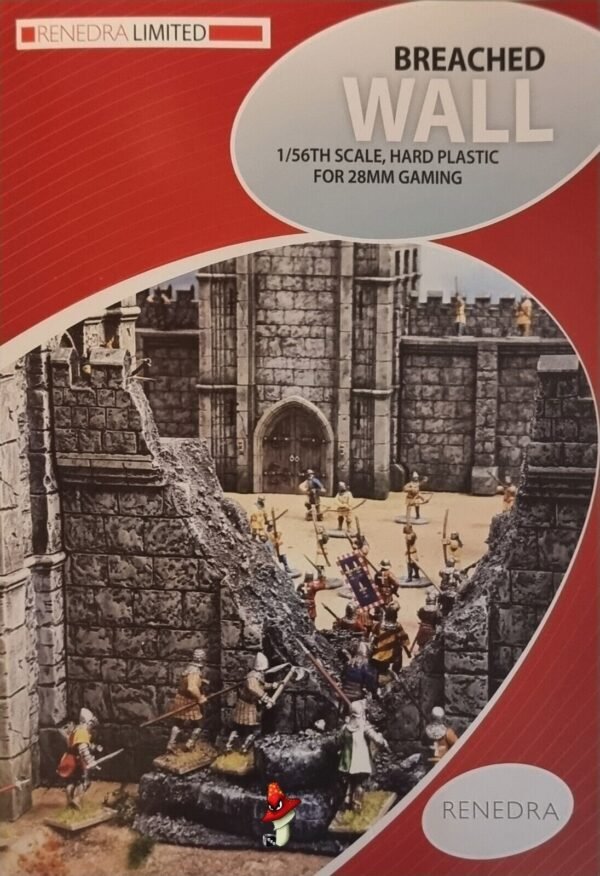 Renedra Breached Castle Wall Sections 28mm 1/56 Scale Plastic wargames scenery