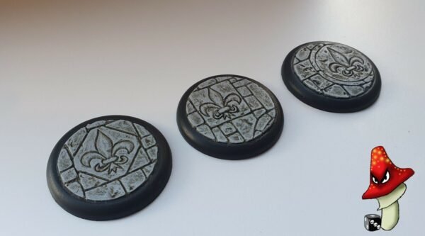 3 x 50mm Fleurdelis Flagstone DS Round Resin Bases, sisters battle, sororitas, - Image 3