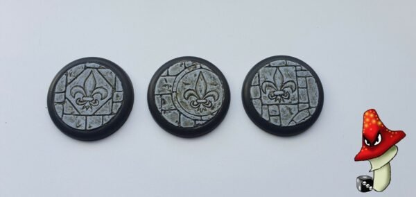 3 x 50mm Fleurdelis Flagstone DS Round Resin Bases, sisters battle, sororitas, - Image 4