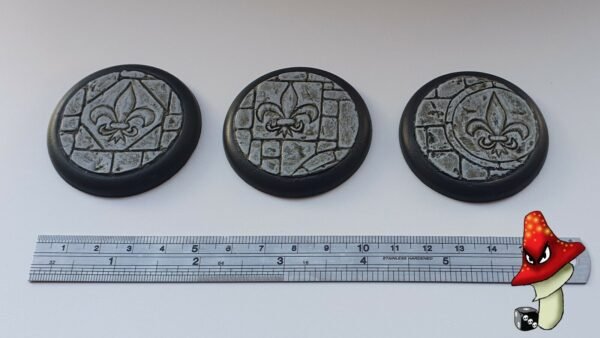 3 x 50mm Fleurdelis Flagstone DS Round Resin Bases, sisters battle, sororitas, - Image 5