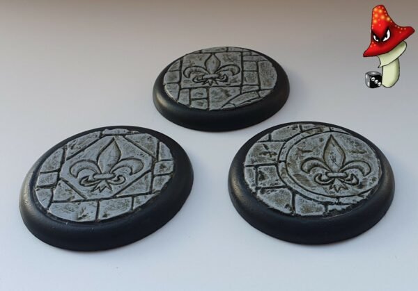 3 x 50mm Fleurdelis Flagstone DS Round Resin Bases, sisters battle, sororitas, - Image 9