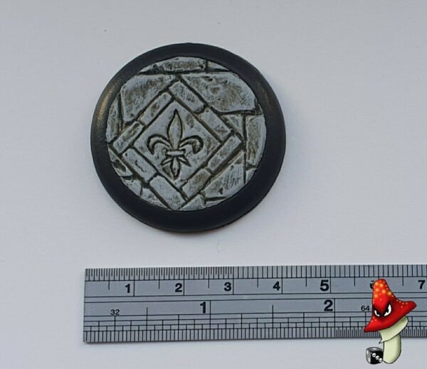 5 x 40mm Fleurdelis Flagstone DS Round Resin Bases, sisters battle, sororitas, - Image 3