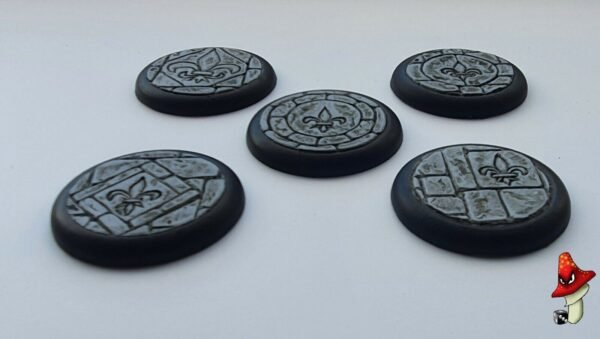 5 x 40mm Fleurdelis Flagstone DS Round Resin Bases, sisters battle, sororitas, - Image 8