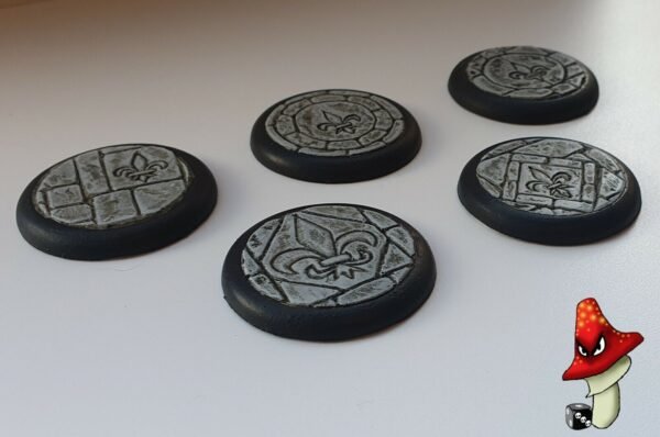 5 x 40mm Fleurdelis Flagstone DS Round Resin Bases, sisters battle, sororitas, - Image 9