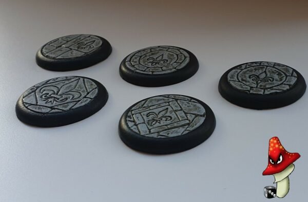 5 x 40mm Fleurdelis Flagstone DS Round Resin Bases, sisters battle, sororitas, - Image 10