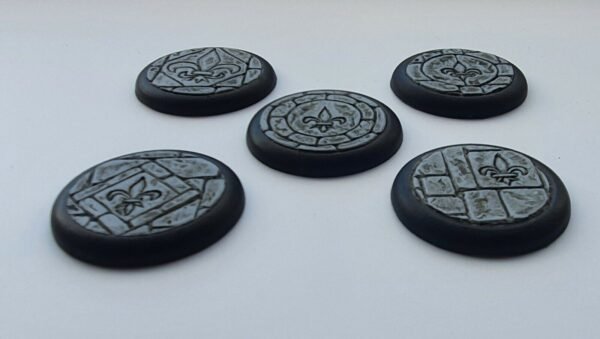 5 x 40mm Fleurdelis Flagstone DS Round Resin Bases, sisters battle, sororitas, - Image 11