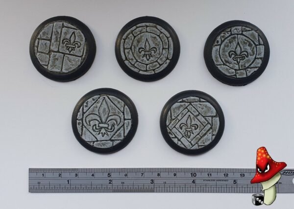 5 x 40mm Fleurdelis Flagstone DS Round Resin Bases, sisters battle, sororitas, - Image 12