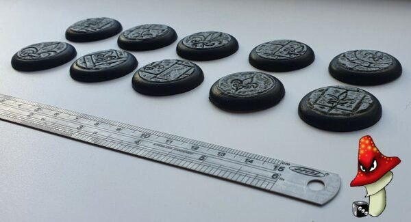 10 x 30mm Fleurdelis Flagstone DS Round Resin Bases, sisters battle, sororitas, - Image 3