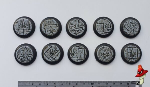 10 x 30mm Fleurdelis Flagstone DS Round Resin Bases, sisters battle, sororitas, - Image 4